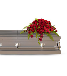 Red Rose Sanctuary Half Couch Casket Spray
